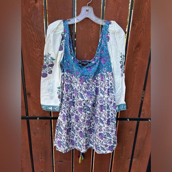 Alix Of Bohemia Blue and Purple Puff Sleeve Sundress - Picture 2 of 9